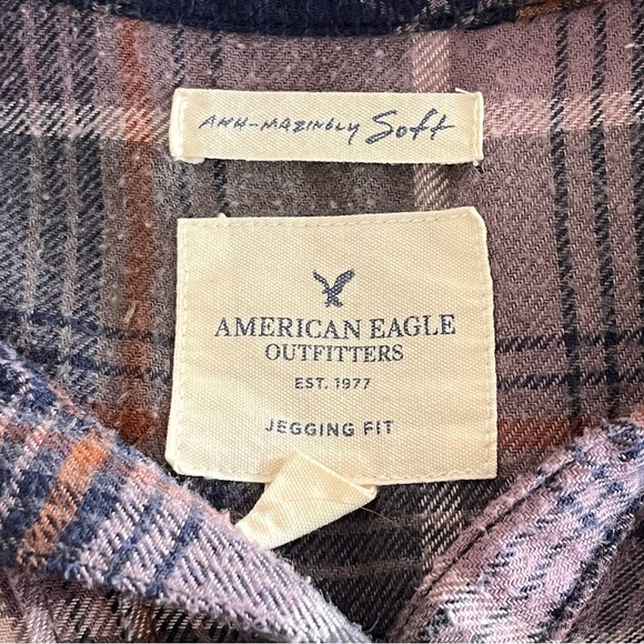 American Eagle Outfitters Medium Plaid Button Up Blouse - Picture 4 of 8